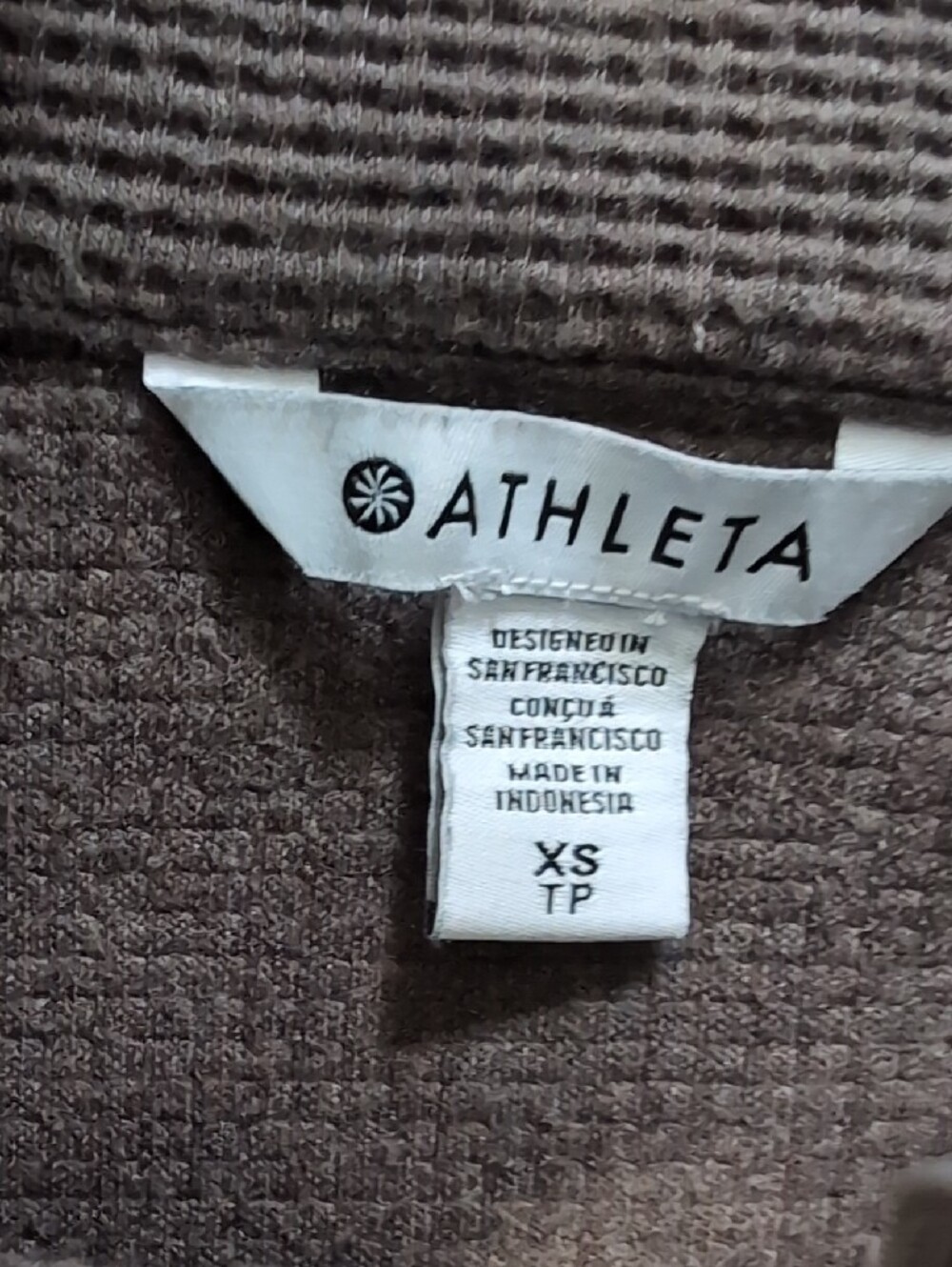 Athleta Cropped Half-Zip Waffle Knit Sweater -